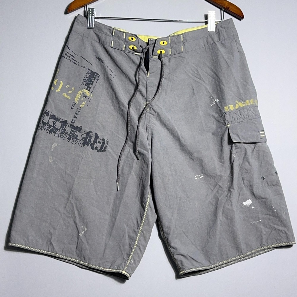Vintage Oakley Software Board Shorts Mens Size 32 Cargo Grey‎ Surf Skate Y2K